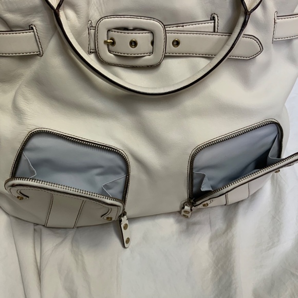 Cole Haan Oversized Leather Shoulder Bag in Winter White - Picture 7 of 13